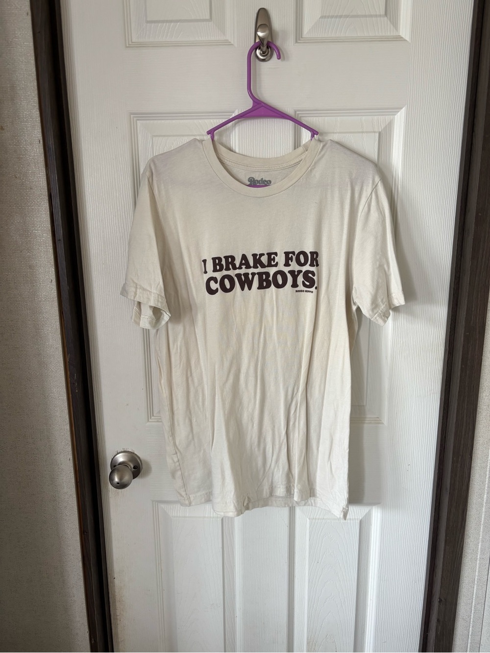 I Brake For Cowboys Graphic Tee - Cream